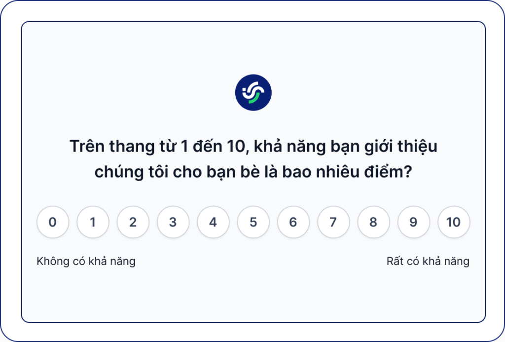 Thang đo xếp hạng thường được dùng cho khảo sát NPS